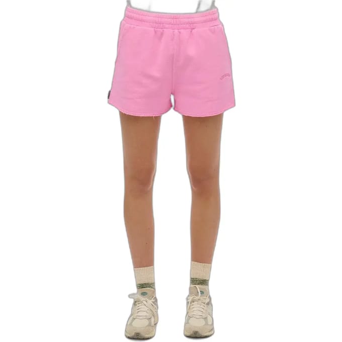 Superdry Essential Logo Garment Dye Shorts Pink Grootte: 38
