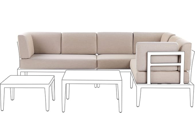 RIMA III - Tuinkussenhoezen set - Beige - Polyester