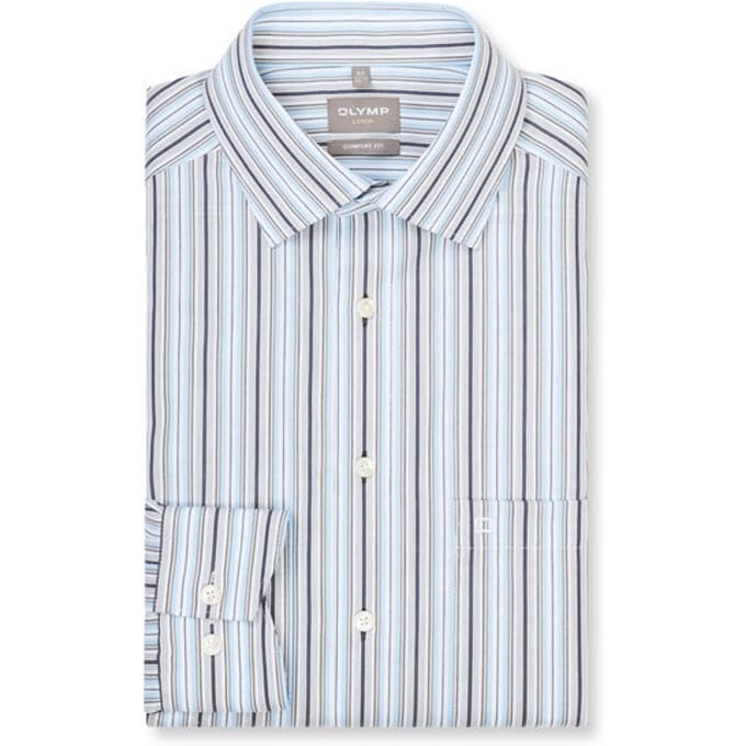 OLYMP Luxor Overhemd, Comfort Fit, New Kent, Bleu