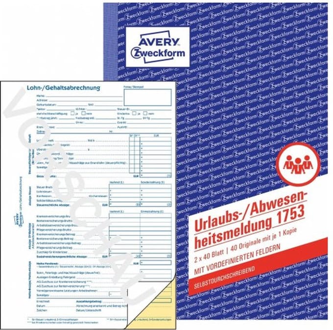 1753 - 40 sheets - DIN A5 - White,Yellow - 148 mm - 210 mm