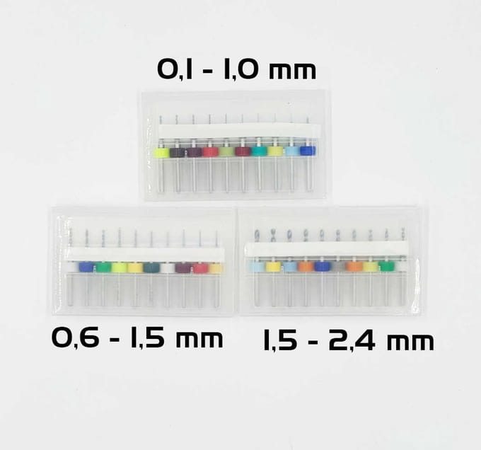 DW4Trading 30 Stuks Micro Boorset 0.1 tot 2.4 mm Modelbouw en PCB Printplaat - Precisie Set van Wolfraamstaal