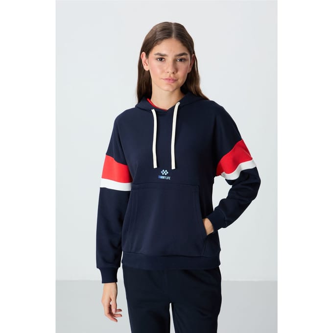 Overmaatse Kleurblokkering Hoodie met Zak