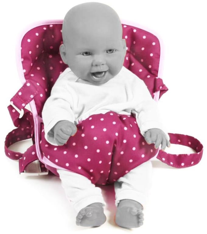 Bayer Chic Poppendraagzak (bordeaux met roze stippen)