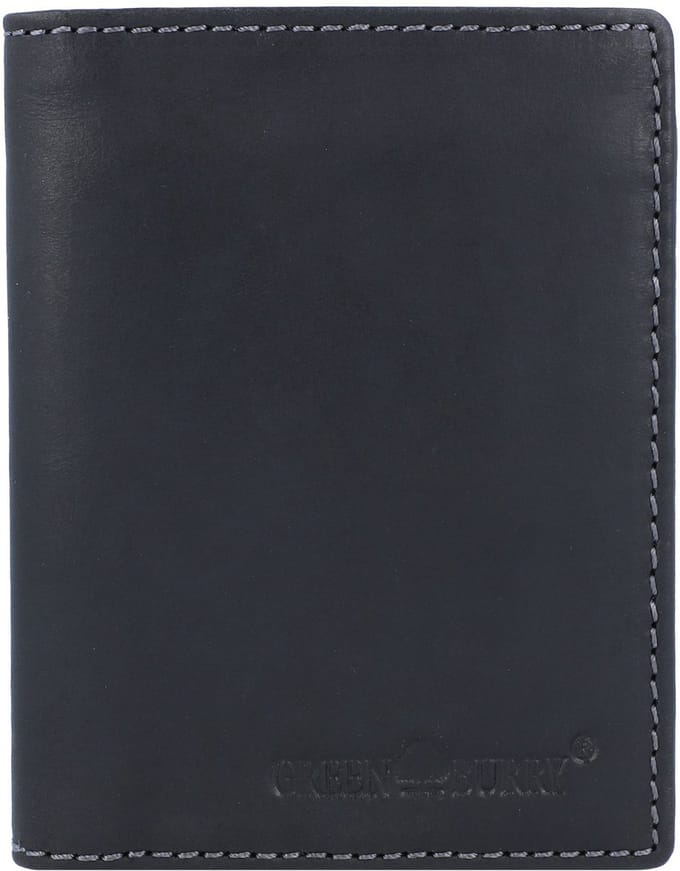 Greenburry Vintage Identiteitskaart etui RFID Leer 9 cm - schwarz