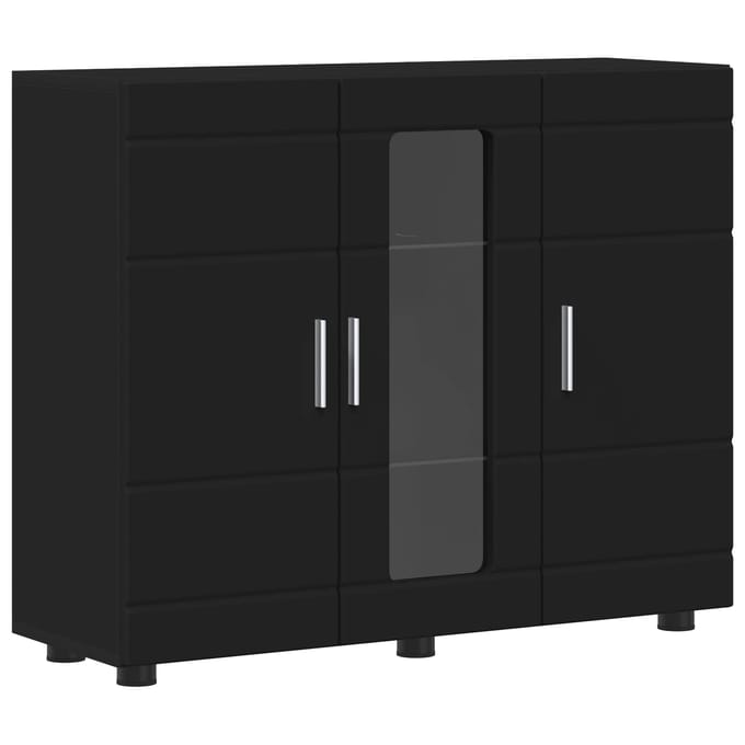 vidaXL - Houten - Kast - Zwart - Bewerkt - hout