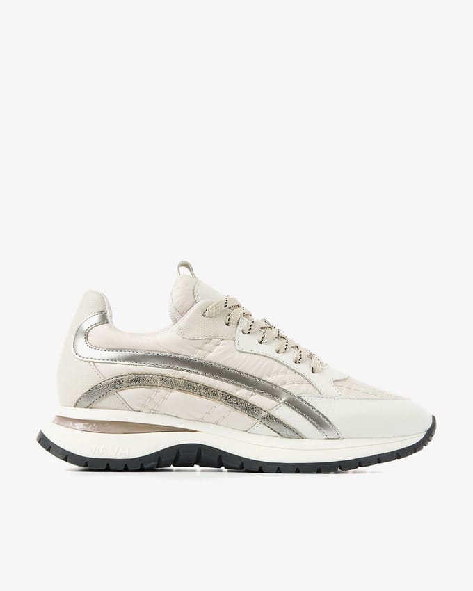VIA VAI Usher Skye Sneakers dames - Textiel,Leer - Zilver