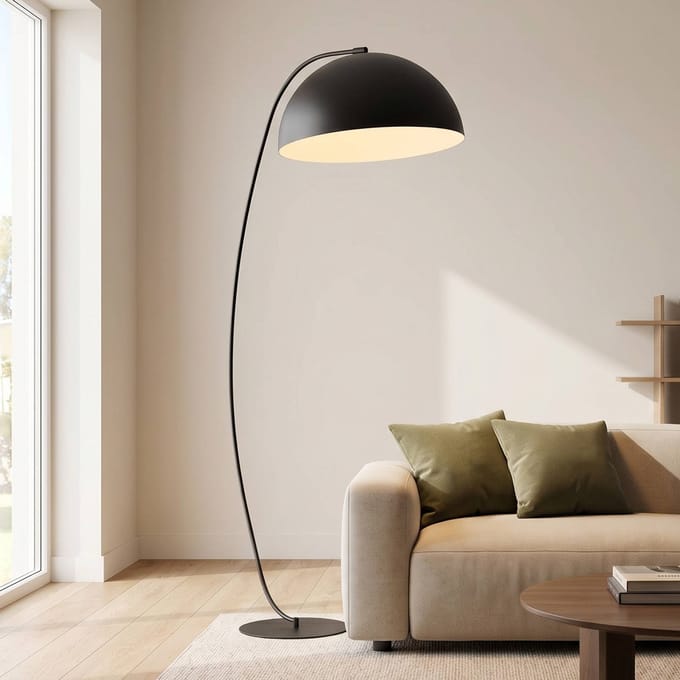 EMIBIG LIGHTING Vloerlamp Arcos, zwart, hoogte 150 cm, metaal