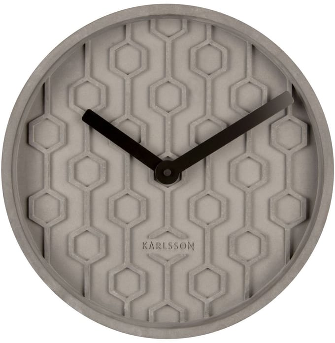 Karlsson Wandklok Honeycomb - Grijs - Ø31cm - Wandklok
