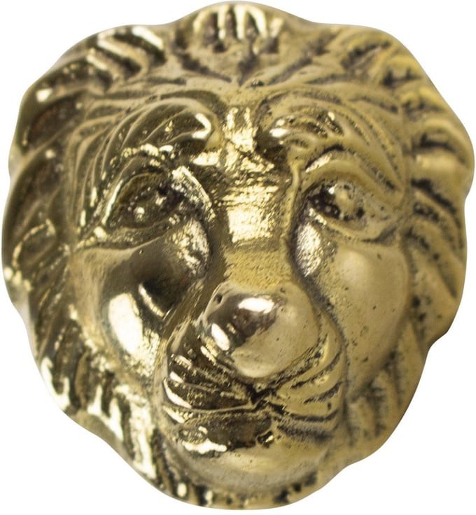 Mars & More goud deurknop leeuw 3.4x3.4x6cm