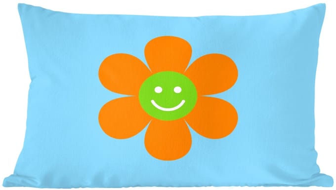 Sierkussens - Kussentjes Woonkamer - 50x30 cm - Bloem - Smiley - Kleurrijk