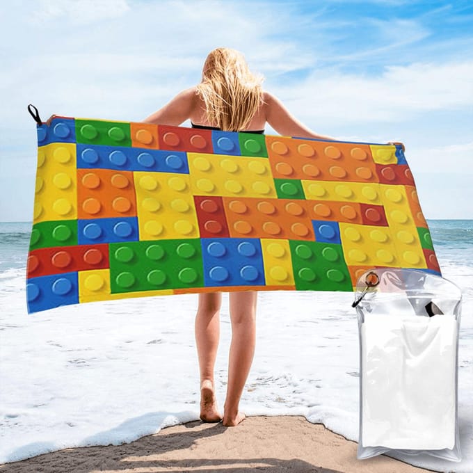 Briques de Construction Brique de Construction Serviette de Plage Microfibre Douce Séchage Rapide Absorbant Serviettes Rapides Pour le Yoga 80x160 cm