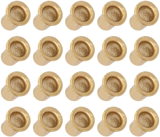 Dailygoods - Klinknagels (M4x6mm) 100st Messing Geplateerd Metaal