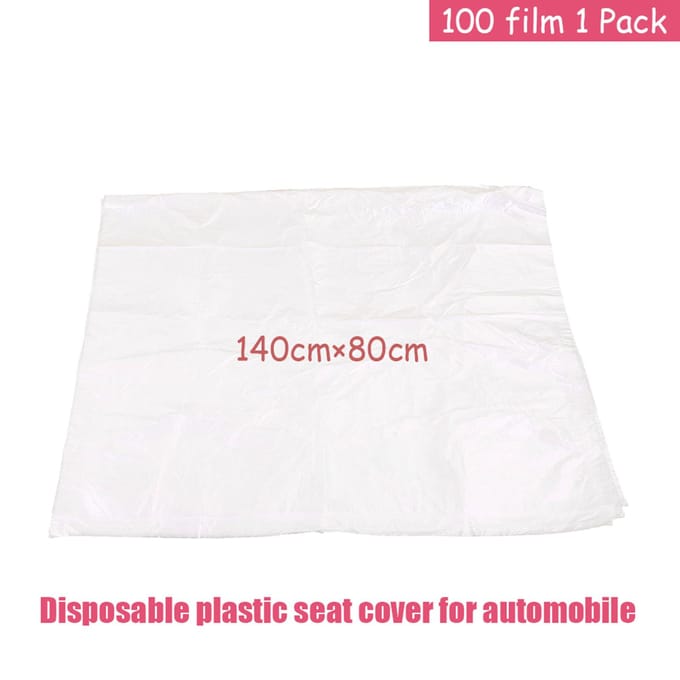 Lot de 100 housses de siège de voiture jetables en plastique pour mécanicien noir