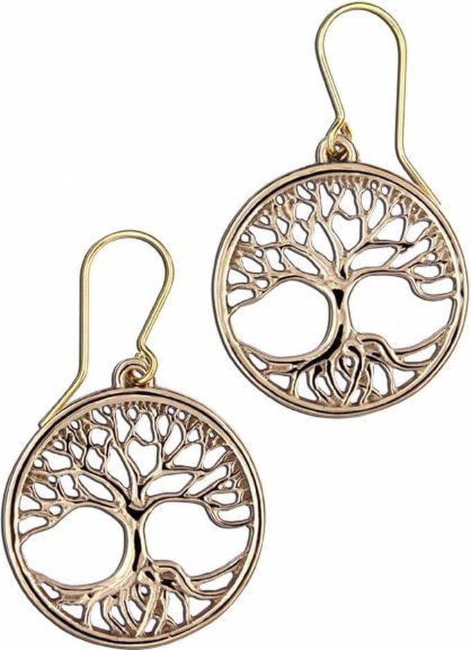 St Justin tree of life Bronzen oorbellen (BZE118)
