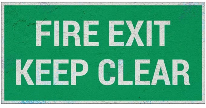 Fire exit keep clear bord | Forex Re materiaal | 20 x 10 cm