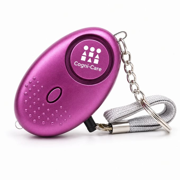 Veiligheidsalarm - zelfverdediging- 130DB- sleutelhanger- metallic Roze