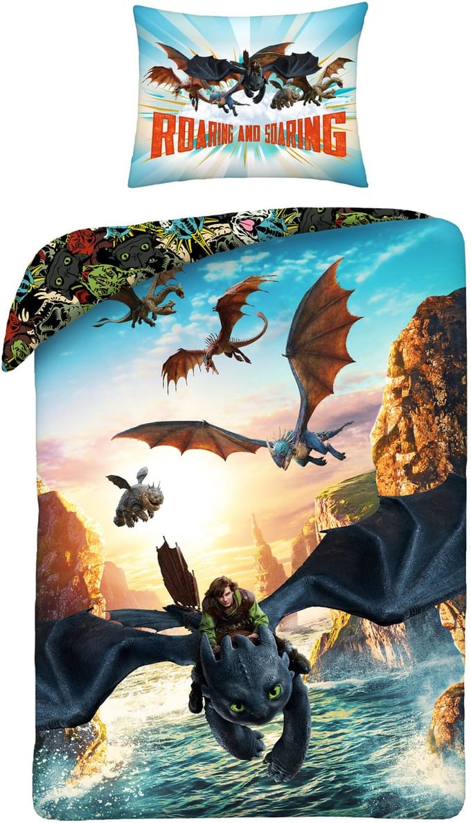 Hoe Tem je een Draak Dekbedovertrek Roaring - 140 x 200 + 70 x 90 cm - Polyester