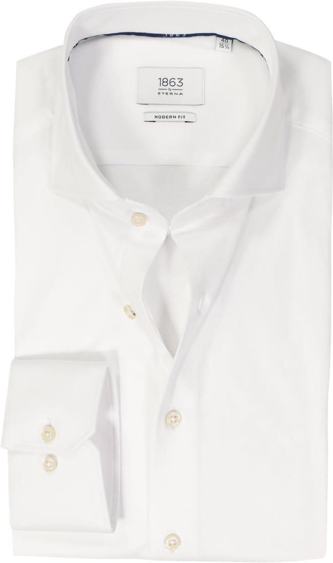 ETERNA modern fit overhemd - jersey heren overhemd - wit - Strijkvriendelijk - Boordmaat: 43 (EU maat: XL)