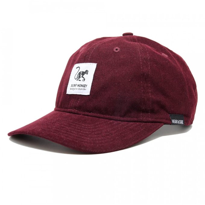 Surf Monkey - Corduroy baseballpet - gerecycled polyester - Eén maat -Granaat