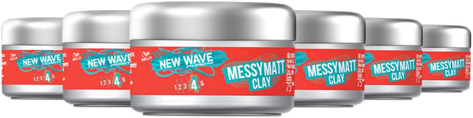 Wella New Wave Messy Matt Clay Ligt - 6 x 75 ml - Voordeelverpakking