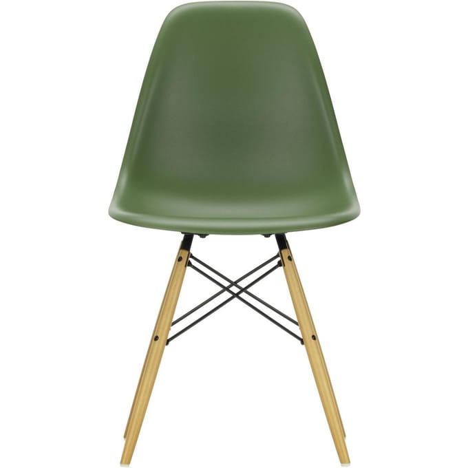 Vitra - DSW Eames Plastic Sidechair - forest RE - gelige esdoorn - groen
