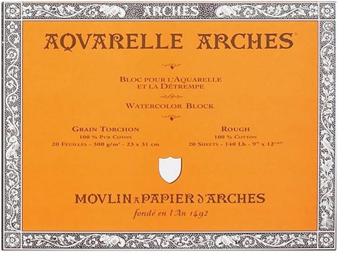 Arches Aquarelpapier Blok - 23 x 31 cm - Natuurlijk Wit
