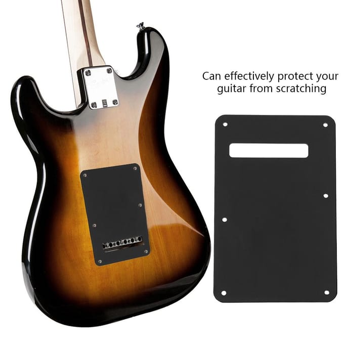 Pickguard Cache Cavité Trémolo Plaque Arrière pour Guitare Électrique Style ST (Noir) gray