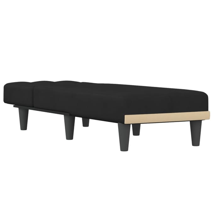 vidaXL - Chaise - longue - fluweel - zwart