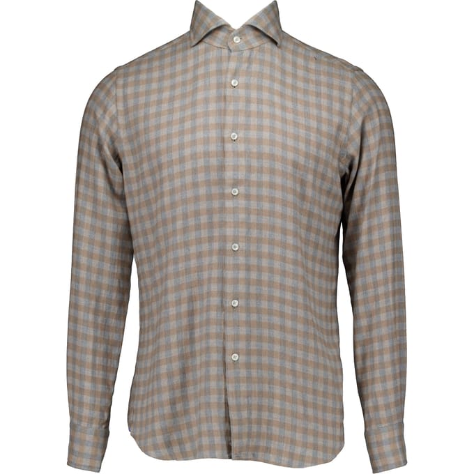 Xacus Washed Shirt Lange Mouw Overhemden Beige 721ml/91338