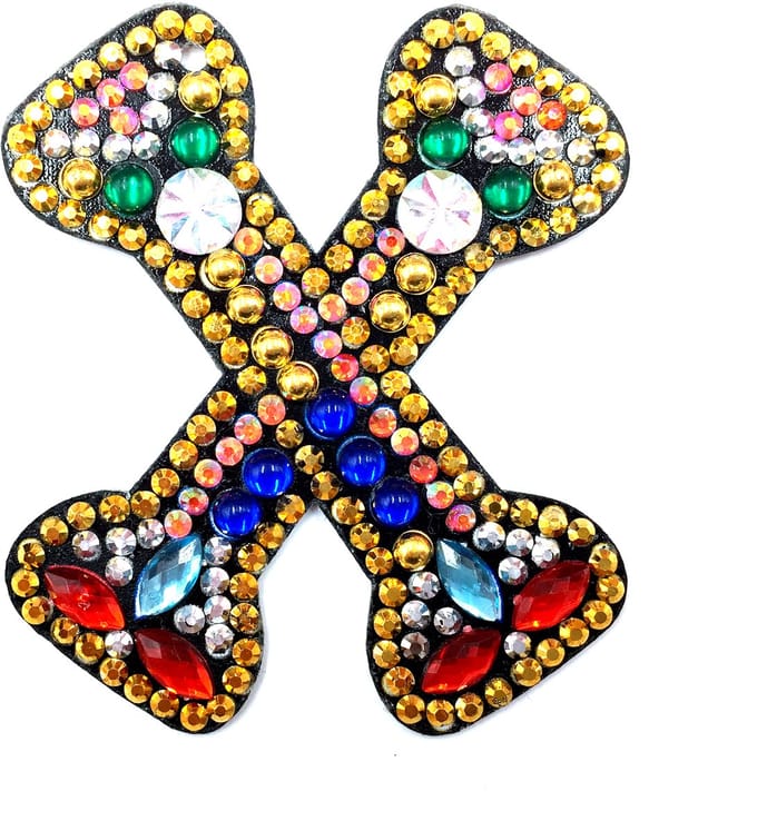 Sleutelhanger letter X - Diamond painting - compleet pakket - Diamond painting by Wietske