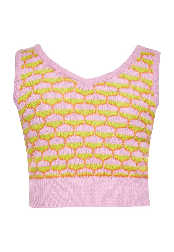 Mymo Slipover Dames Roze Limoen Oranje