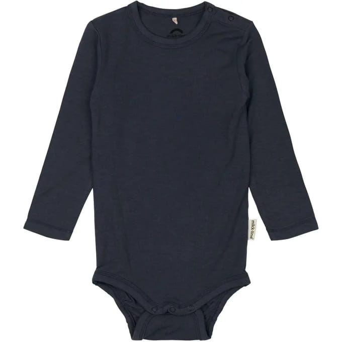 Lange mouwen body van wol/bamboe voor baby's Mikk-Line