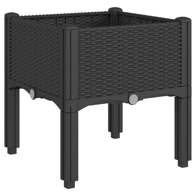 vidaXL - Plantenbak - met - poten - 40x40x42 - cm - polypropeen - zwart
