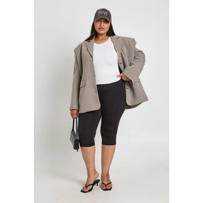 boohoo Dames Plus Sculpt Capri Legging | Zwart | Maat: 46