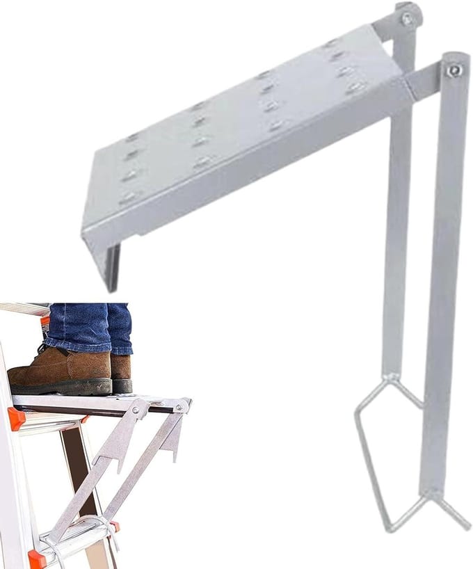 Ladderpaneel Accessoire - Werkplatform Uitbreiding - Veilig Werken Op Hoogte - Roestvrij Staal Constructie