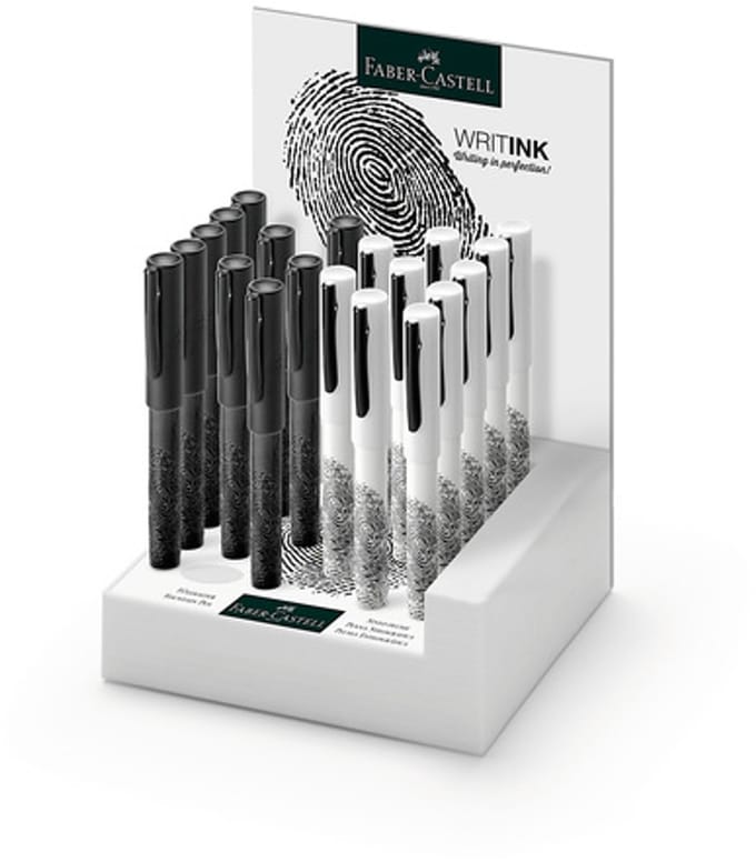 Faber Castell vulpen Faber Castell WRITink Print display 20 stuks zwart/wit