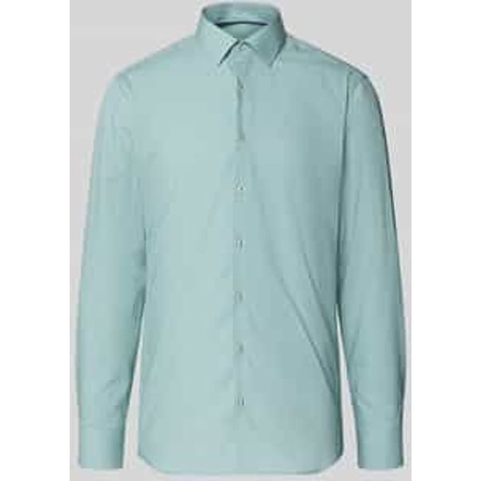 slim fit business overhemd van lyocellmix met kentkraag