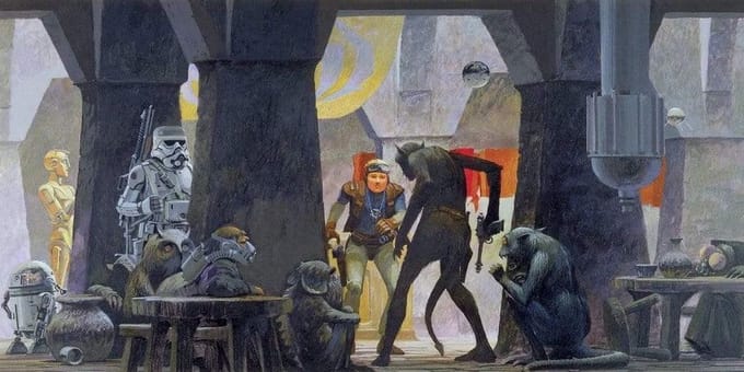 Fotobehang - Star Wars Classic RMQ Mos Eisley Streets 500x250cm - Vliesbehang