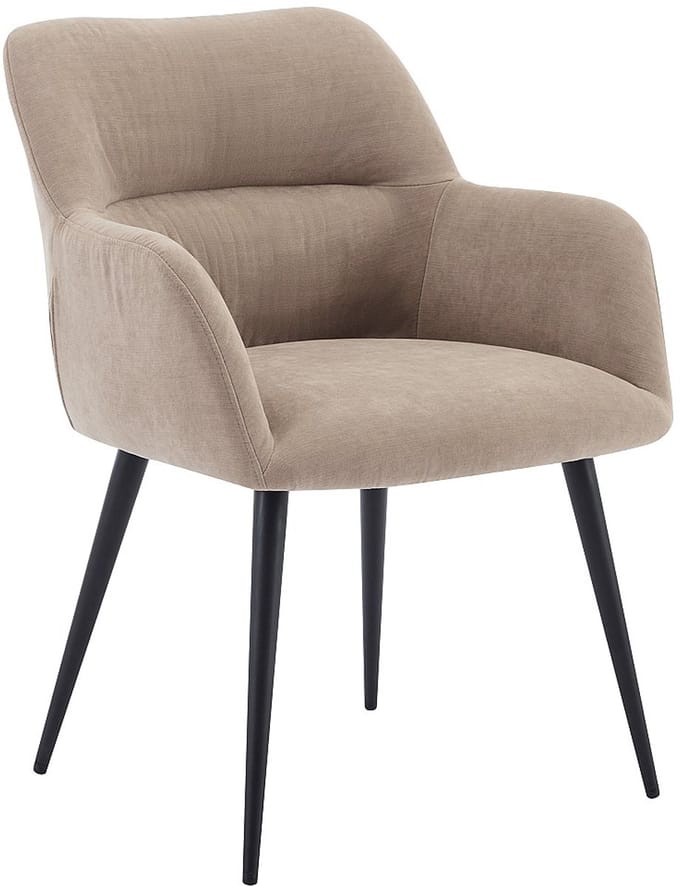 Vente-unique Set tafel MALATA + 4 stoelen HEKA - Wit marmereffect en beige