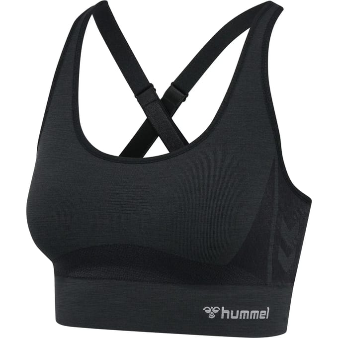 Hummel Clea Seamless Bra Dames - Zwart Gemeleerd | Maat: M