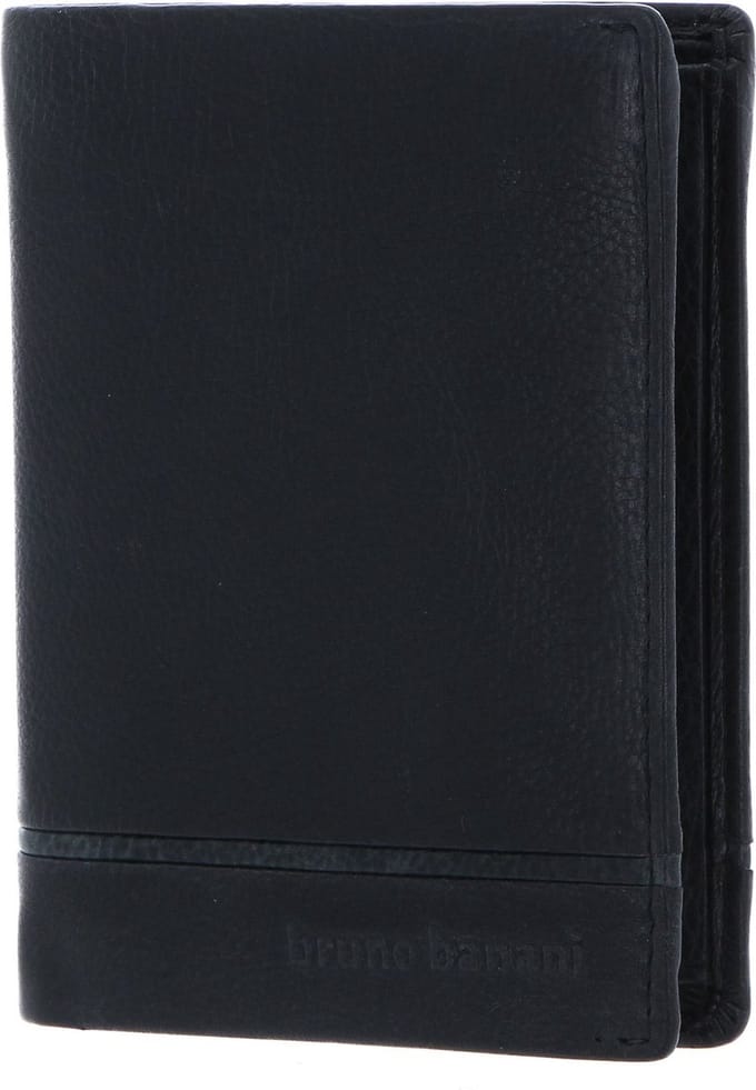 bruno banani Leren Portemonnee Frankfurt Wallet With Flap Black Zwart