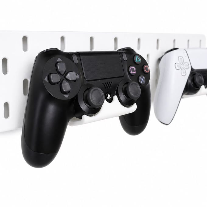 Controller Houder Geschikt voor IKEA SKÅDIS Pegboard en PlayStation 4 DualShock 4 – Set van 2 – Wit