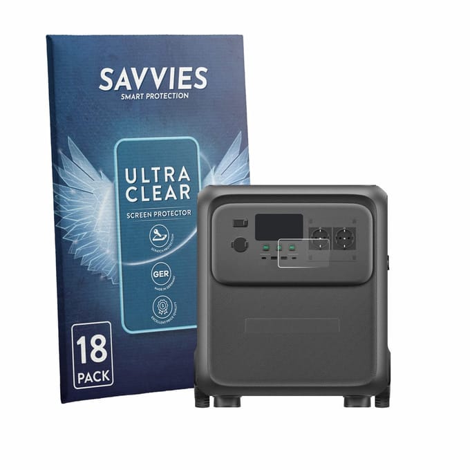 Savvies - Screenprotector voor Bluetti Elite 400 - Folie Beschermfolie transparant 18 Stuks