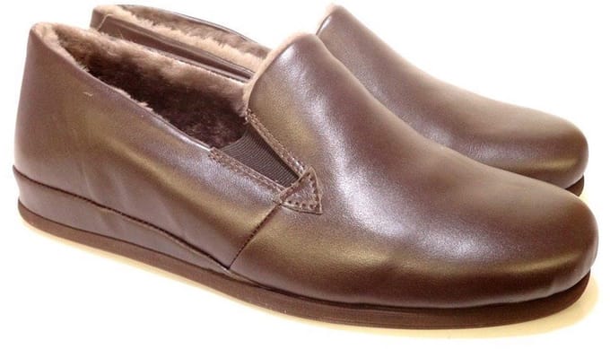 Rohde 6420-71 pantoffel leer met voering Bruin - Maat: 42