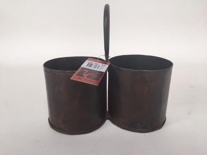 Opbergbakjes - Oud IJzer - Roestbruin - 21 x 21 cm
