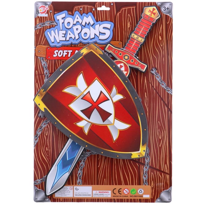 Foam Weapons Knight Set zwaard & schild - Rood Schild Ridders