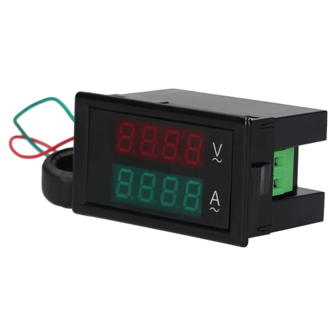 AC 80-300V 100A Digitale Voltmeter Ampèremeter Ampèremeter Meter Groen Rood LED Amp Dubbele Weergave AC zwart