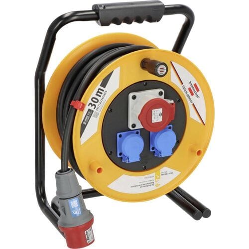 BrobustaÂ® CEE 1 IP44 kabelhaspel voor industrie/bouw 30m H07RN-F 5G2,5