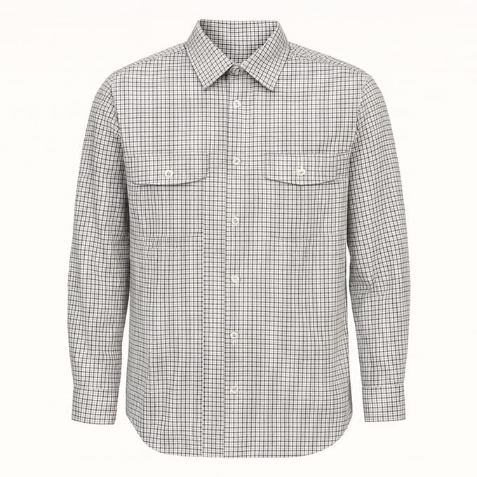 Werkshirt Snickers AllroundWork Comfort Checked – Lange mouw – Khaki/Zwart – Maat S