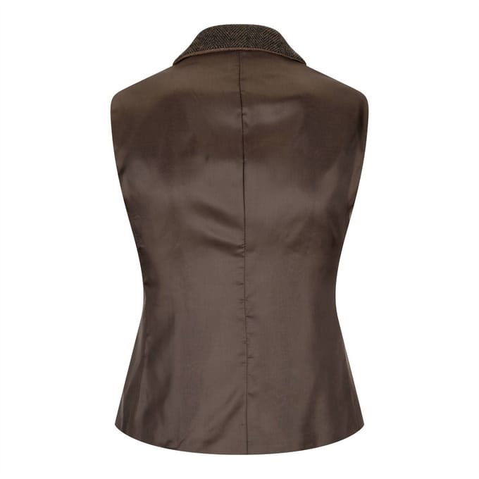 Dames Tweed jaren 1920 visgraat bruin vest